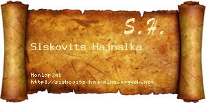 Siskovits Hajnalka névjegykártya